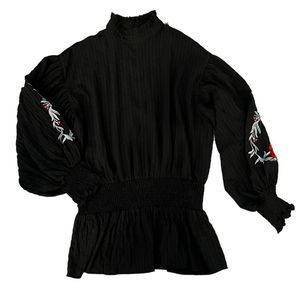 Black gauze blouse